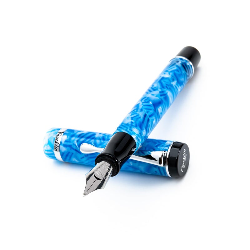 Conklin Duragraph Fountain Pen Ice Blue - Medium Nib, Timeless Writing Instrument with Cool Blue Finish - Image 1